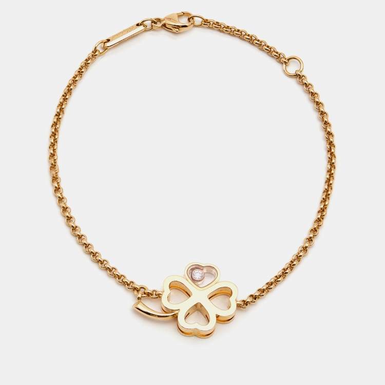 Pre Owned Chopard Happy Diamonds Clover 18k Rose Gold Bracelet
