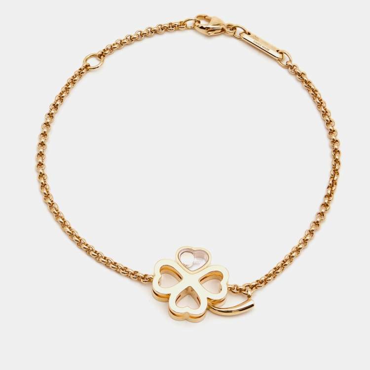 Pre Owned Chopard Happy Diamonds Clover 18k Rose Gold Bracelet