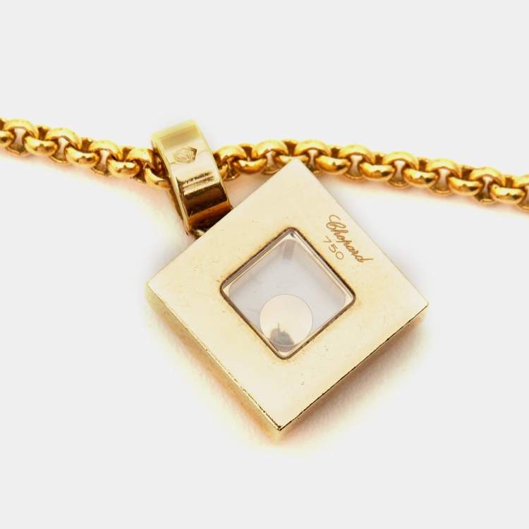 Pre Owned Chopard Happy Diamonds Icon 18k Yellow Gold Pendant Necklace