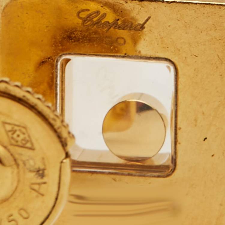 Pre Owned Chopard Happy Diamonds 18k Yellow Gold Earrings