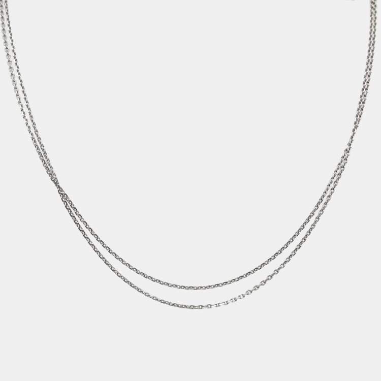 Pre Owned Chopard Double Strand Belcher 18k White Gold Chain