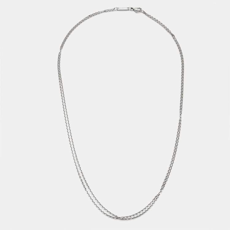 Pre Owned Chopard Double Strand Belcher 18k White Gold Chain