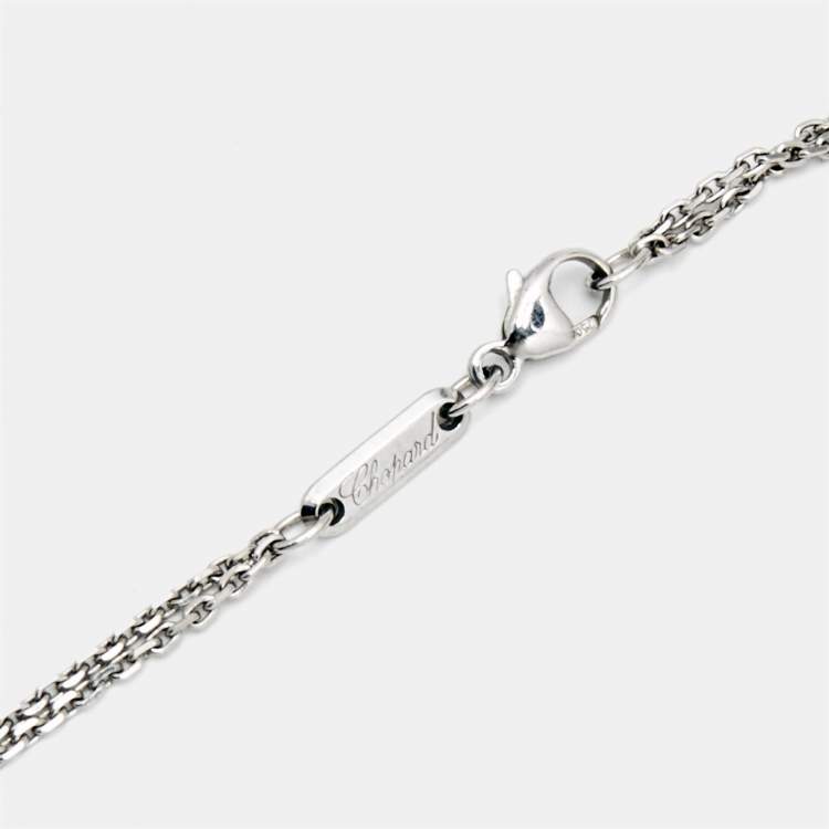 Pre Owned Chopard Double Strand Belcher 18k White Gold Chain