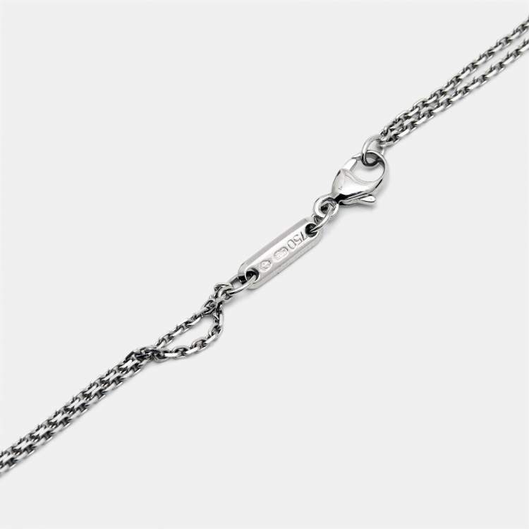 Pre Owned Chopard Happy Bubbles Diamonds 18k White Gold Necklace