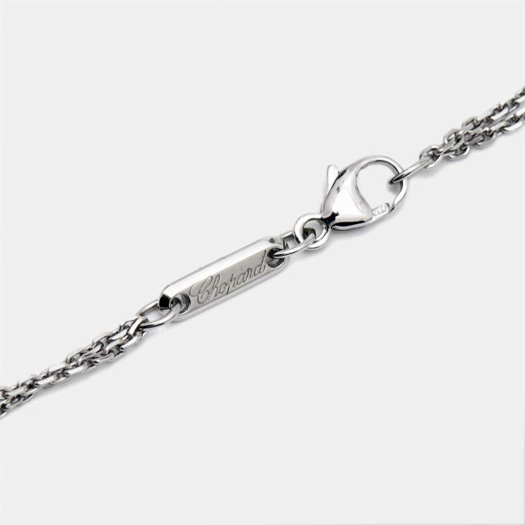 Pre Owned Chopard Happy Bubbles Diamonds 18k White Gold Necklace
