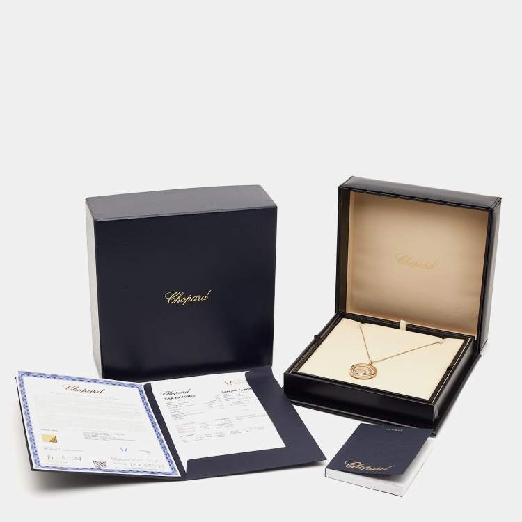 Pre Owned Chopard Happy Spirit Diamond 18K Two Tone Gold Pendant Necklace