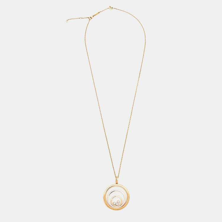 Pre Owned Chopard Happy Spirit Diamond 18K Two Tone Gold Pendant Necklace