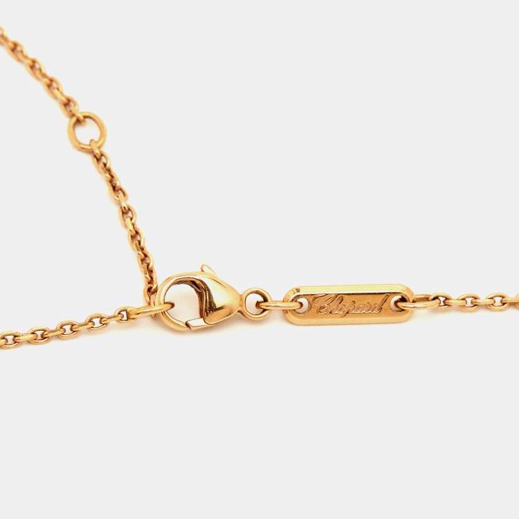 Pre Owned Chopard Happy Spirit Diamond 18K Two Tone Gold Pendant Necklace