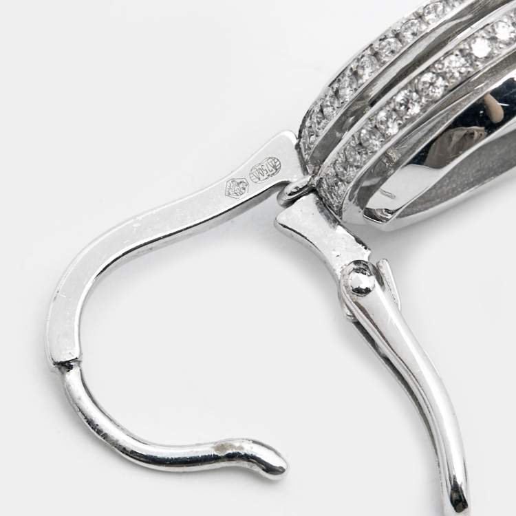 Pre Owned Chopard  Happy Emotions Diamonds 18k White Gold Earrings