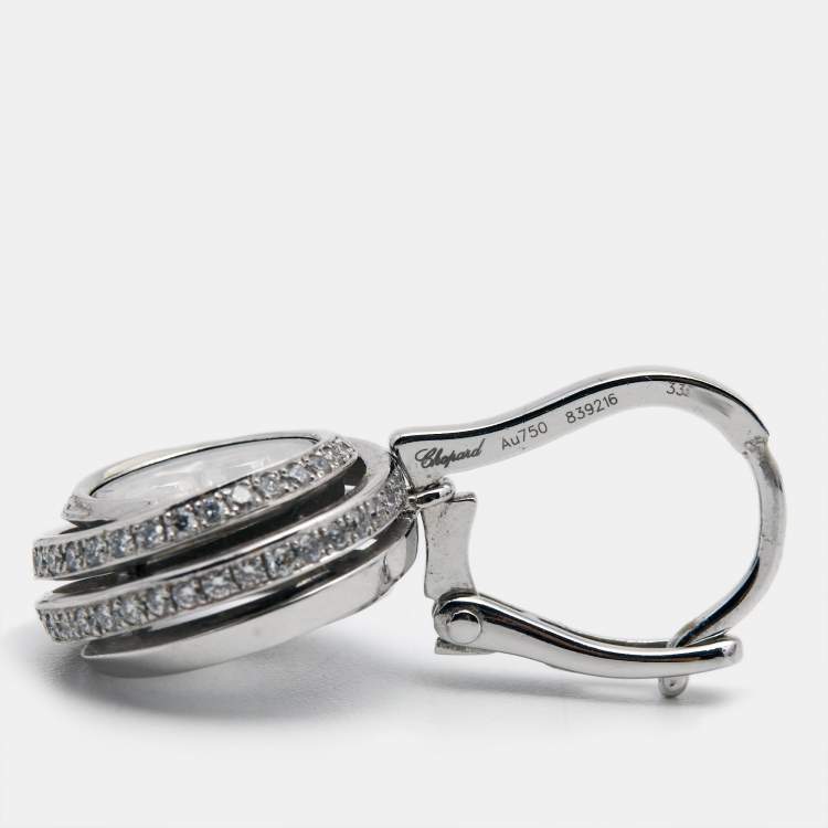 Pre Owned Chopard  Happy Emotions Diamonds 18k White Gold Earrings