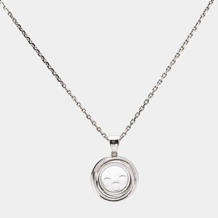 Pre Owned Chopard  Happy Emotions Diamond 18k White Gold Pendant Necklace
