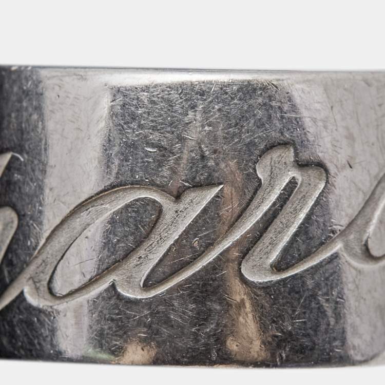 Pre Owned Chopard Chopardissimo 18k White Gold Ring Size 51