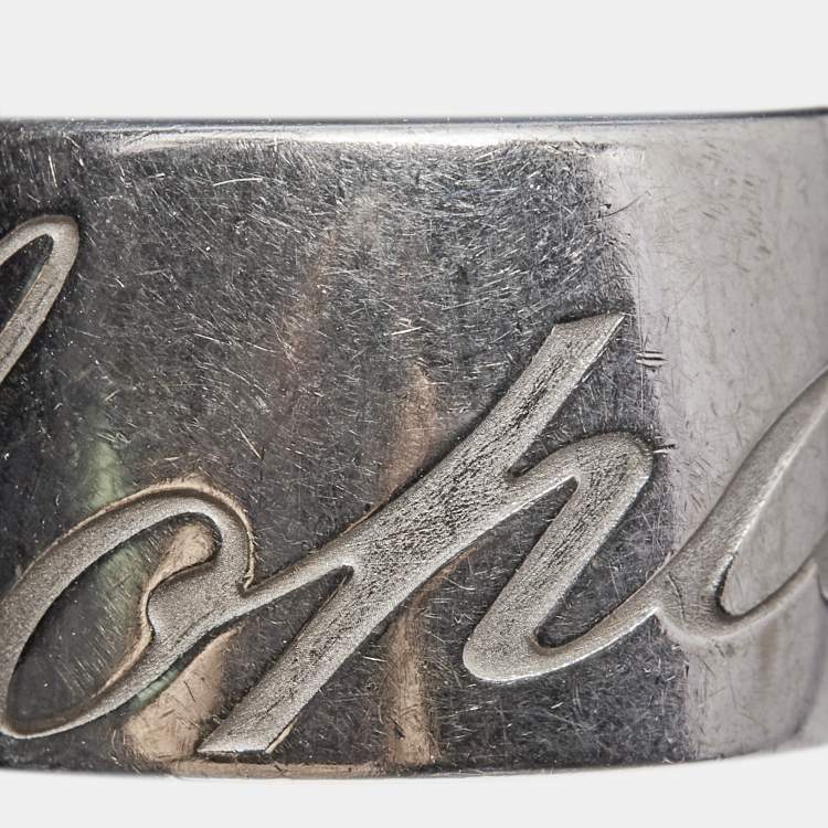 Pre Owned Chopard Chopardissimo 18k White Gold Ring Size 51