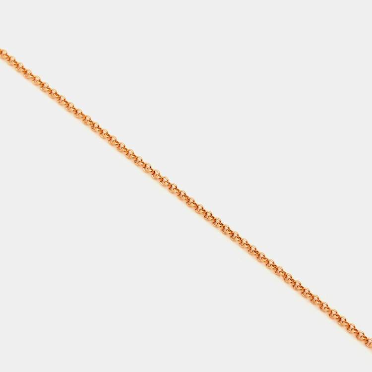 Pre Owned Chopard Happy Hearts Wings Diamond Mother of Pearl 18K Rose Gold Necklace