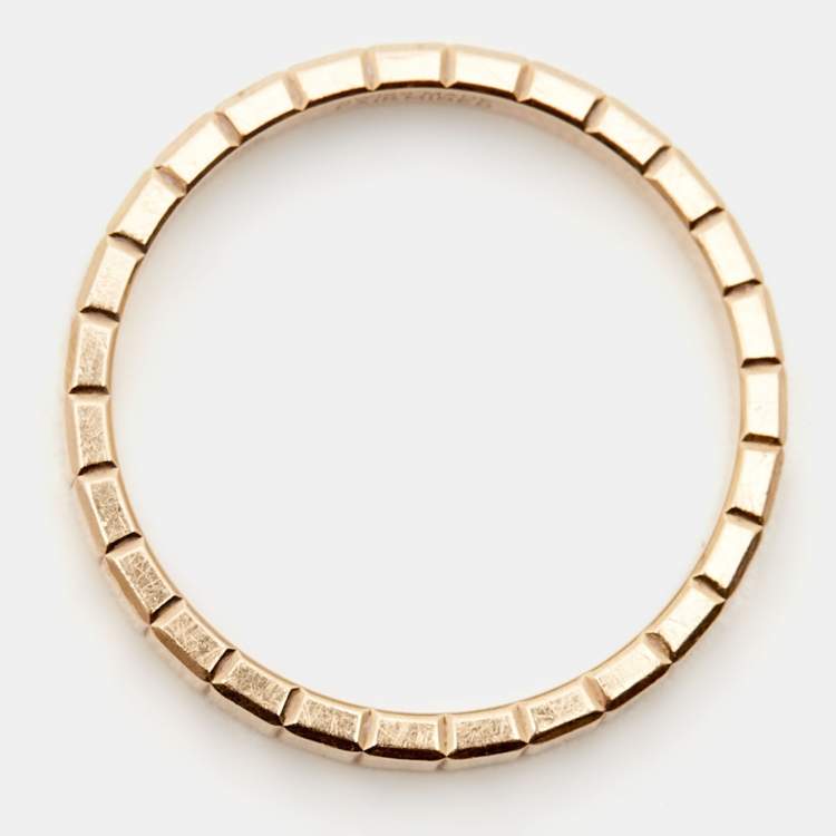 Pre Owned Chopard Ice Cube Diamond 18k Rose Gold Ring Size 53