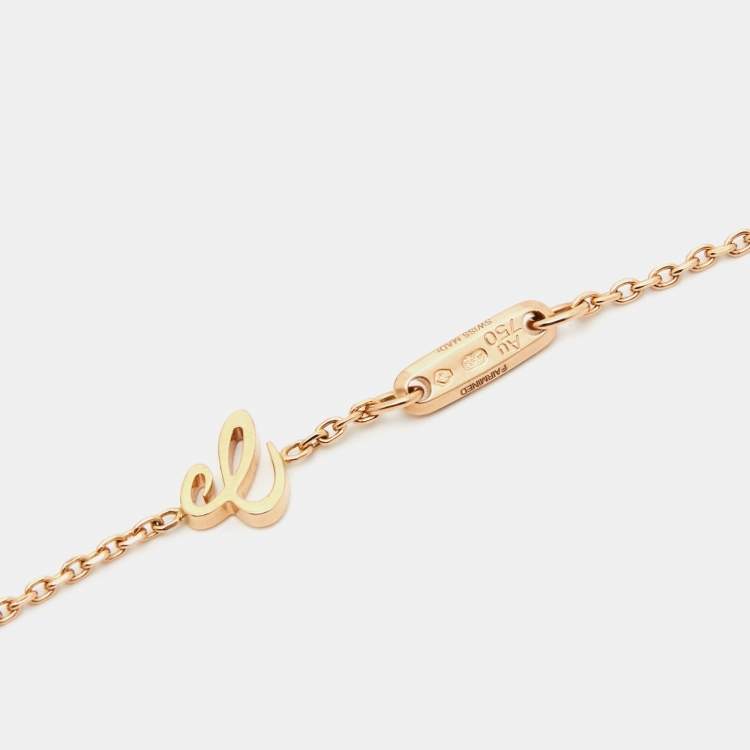 Pre Owned Chopard Rihanna ♥ Chopard Ice Cube Green Ceramic 18K Rose Gold Long Sautoir Necklace