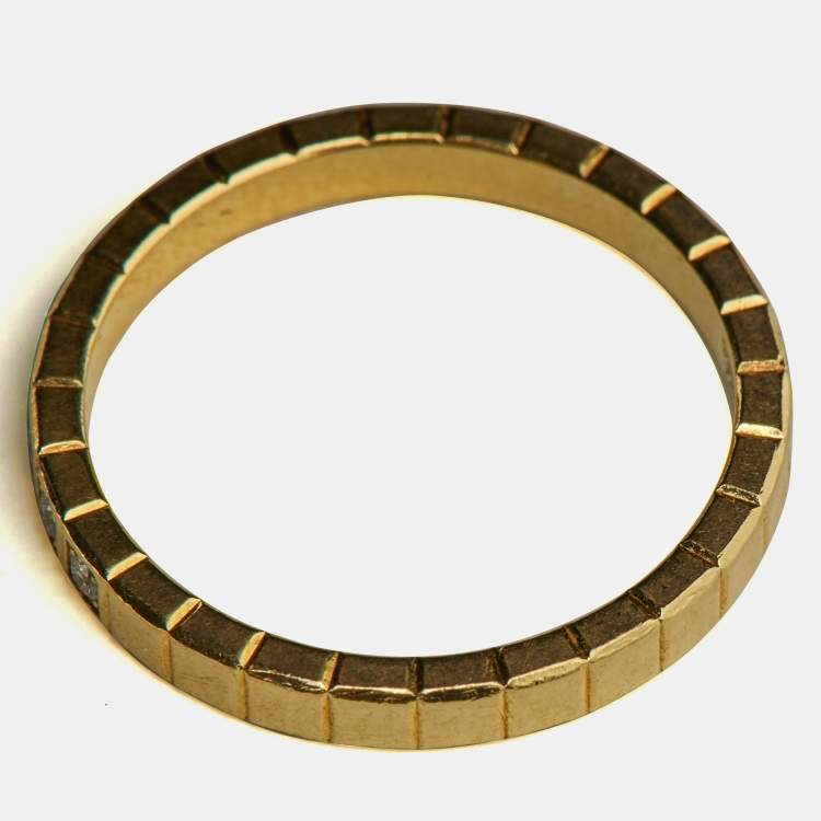 Pre Owned Chopard Ice Cube Diamonds 18k Yellow Gold Ring Size 52