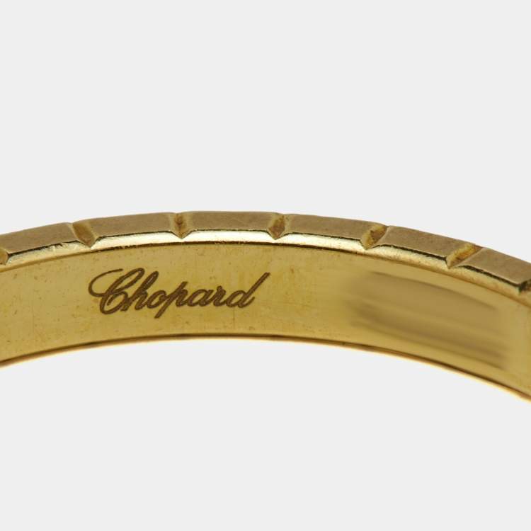 Pre Owned Chopard Ice Cube Diamonds 18k Yellow Gold Ring Size 52