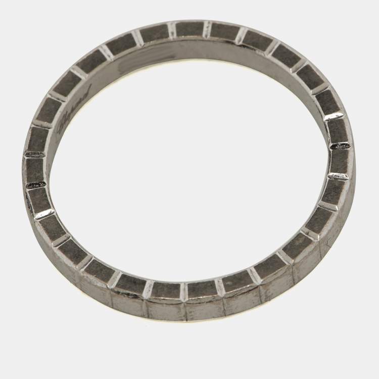 Pre Owned Chopard Ice Cube 18k White Gold Band Ring Size 52
