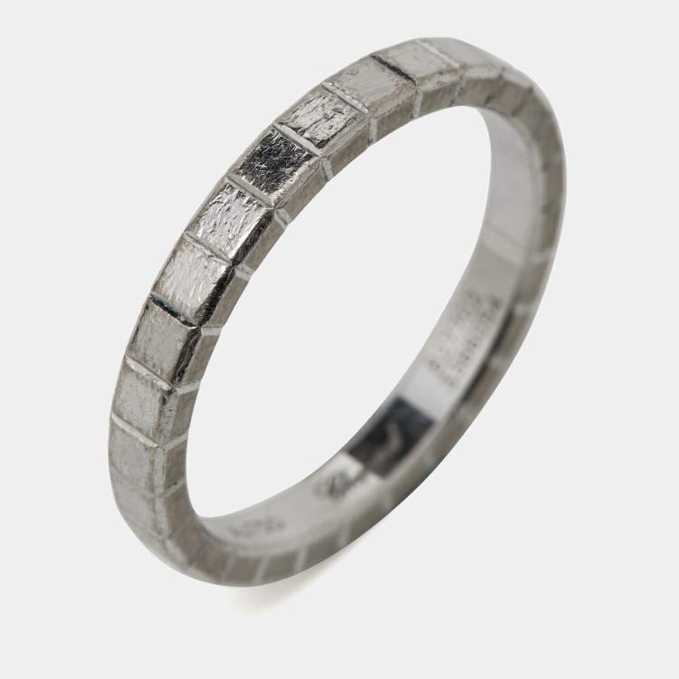 Pre Owned Chopard Ice Cube 18k White Gold Band Ring Size 52
