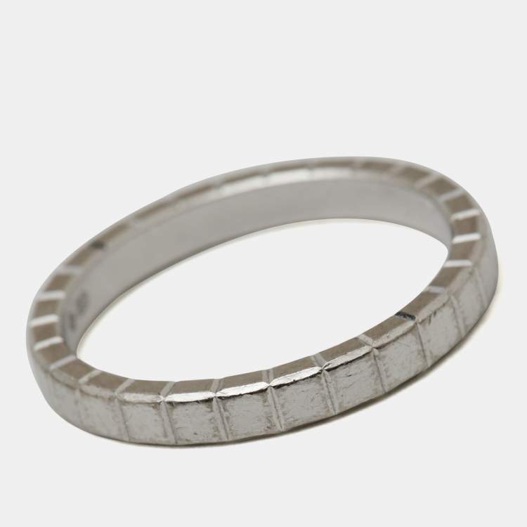 Pre Owned Chopard Ice Cube 18k White Gold Band Ring Size 52