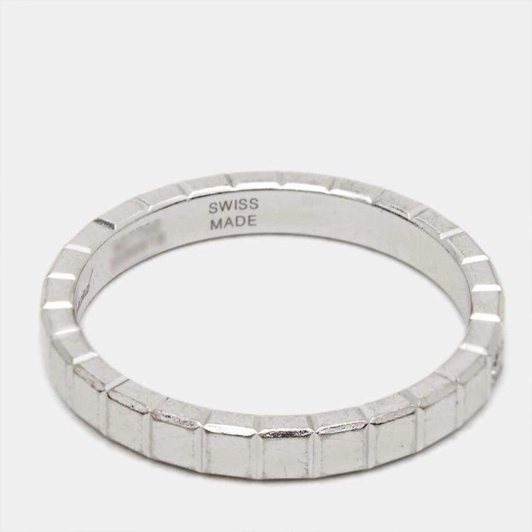 Pre Owned Chopard Ice Cube Diamond 18k White Gold Ring Size 49