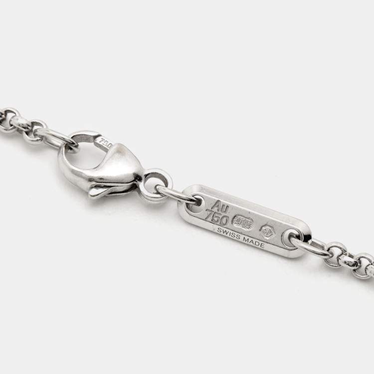 Pre Owned Chopard Happy Diamond Good Luck 18k White Gold Bracelet