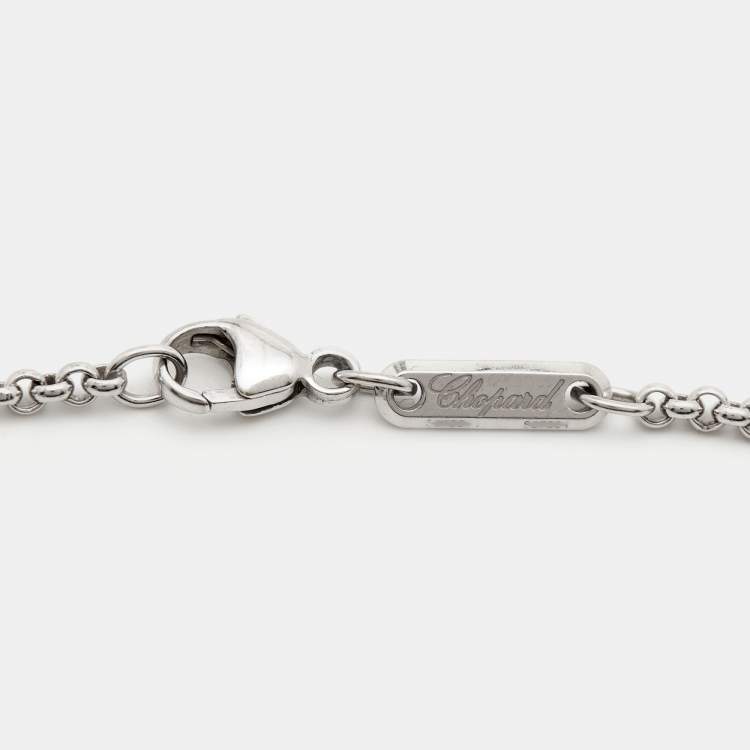 Pre Owned Chopard Happy Diamond Good Luck 18k White Gold Bracelet