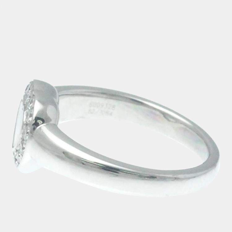 Pre Owned Chopard 18K White Gold and Diamond Happy Diamonds Ring EU 52