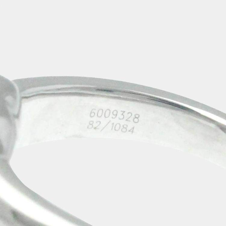 Pre Owned Chopard 18K White Gold and Diamond Happy Diamonds Ring EU 52