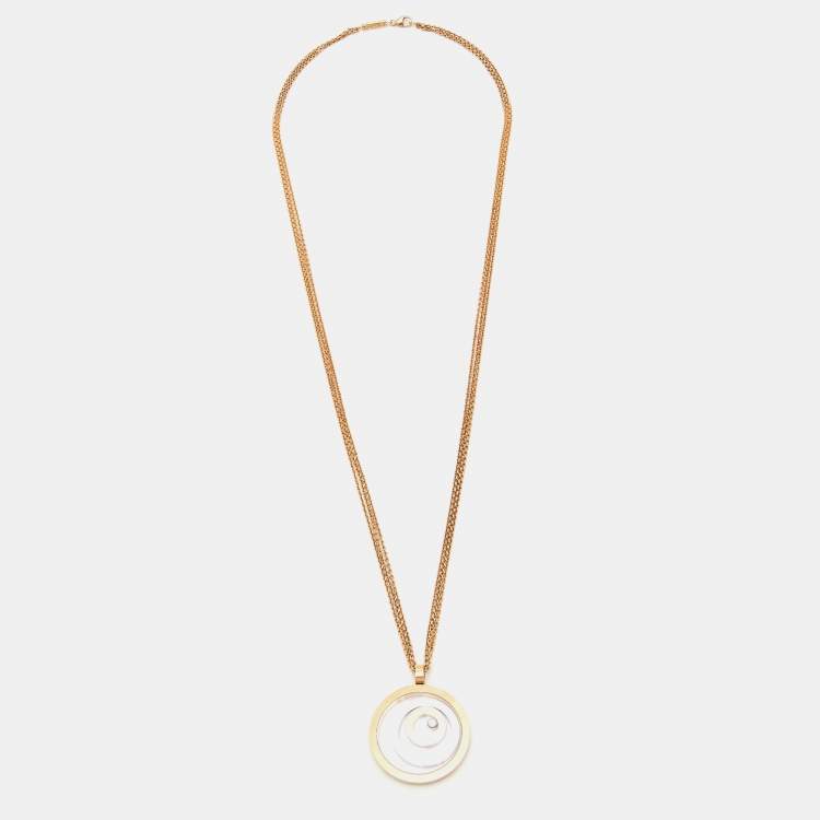 Pre Owned Chopard Happy Spirit 18k Two Tone Gold Necklace