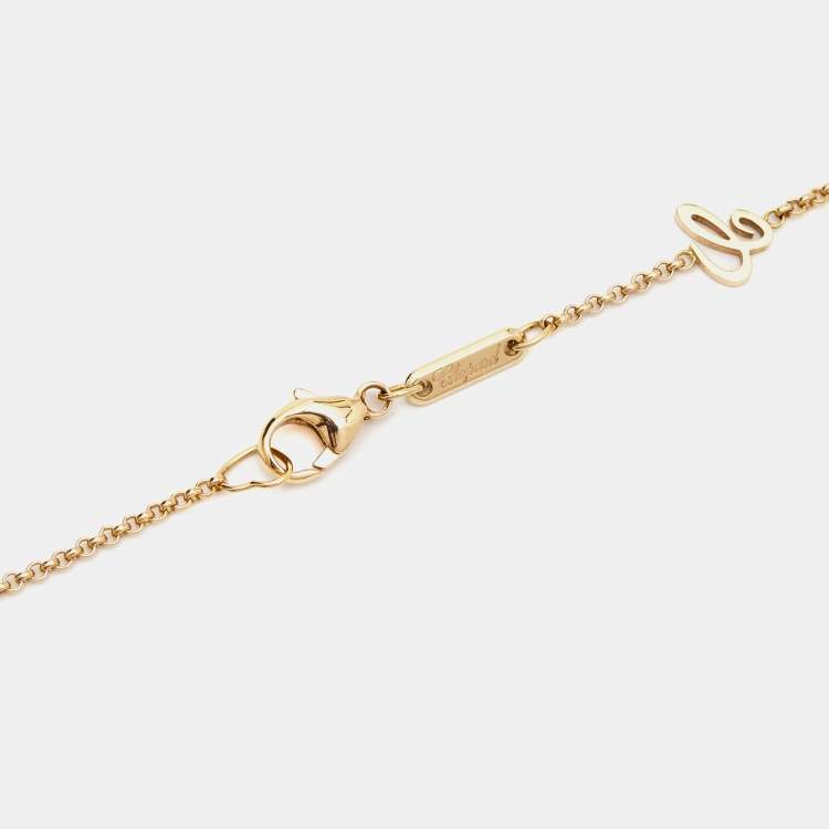 Pre Owned Chopard Happy Hearts Diamond Mother of Pearl 18k Rose Gold Necklace