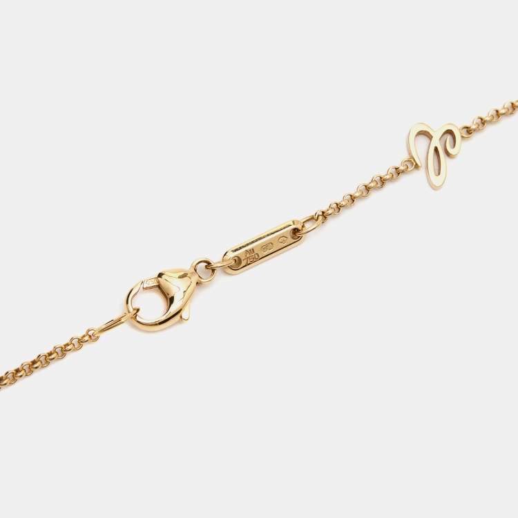 Pre Owned Chopard Happy Hearts Diamond Mother of Pearl 18k Rose Gold Necklace
