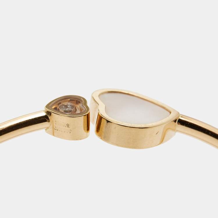 Pre Owned Chopard Happy Hearts Diamond Mother of Pearl 18k Rose Gold Bracelet