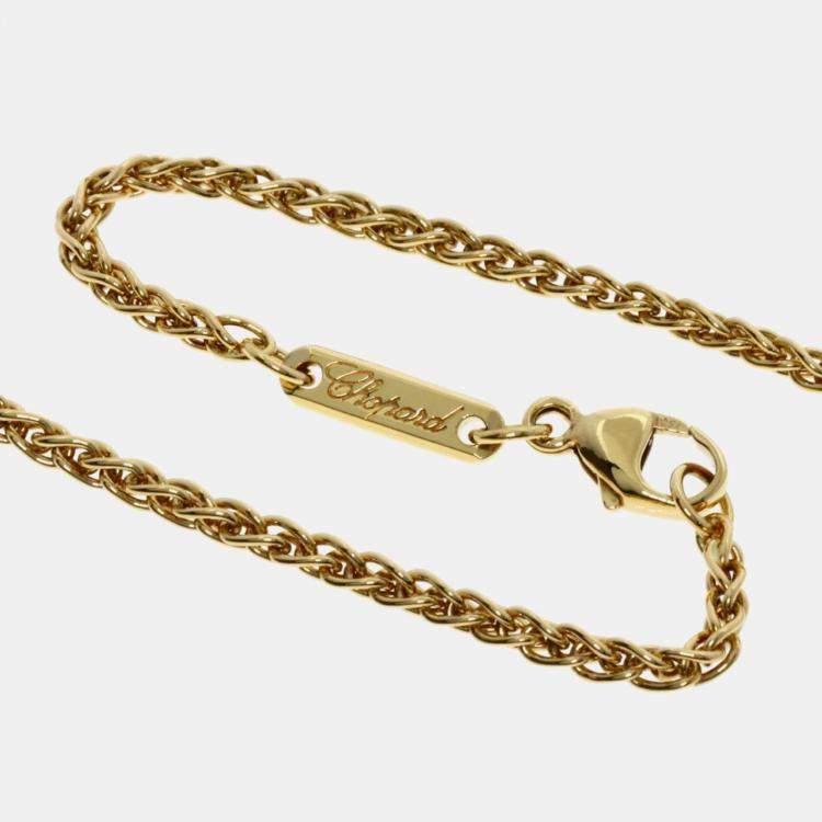 Pre Owned Chopard 18K Yellow Gold Happy Diamond Shell 8P Large Necklace  