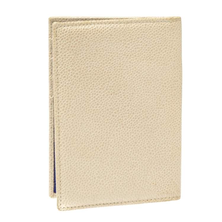 Pre Owned Chopard Beige Textured Leather Passport Holder