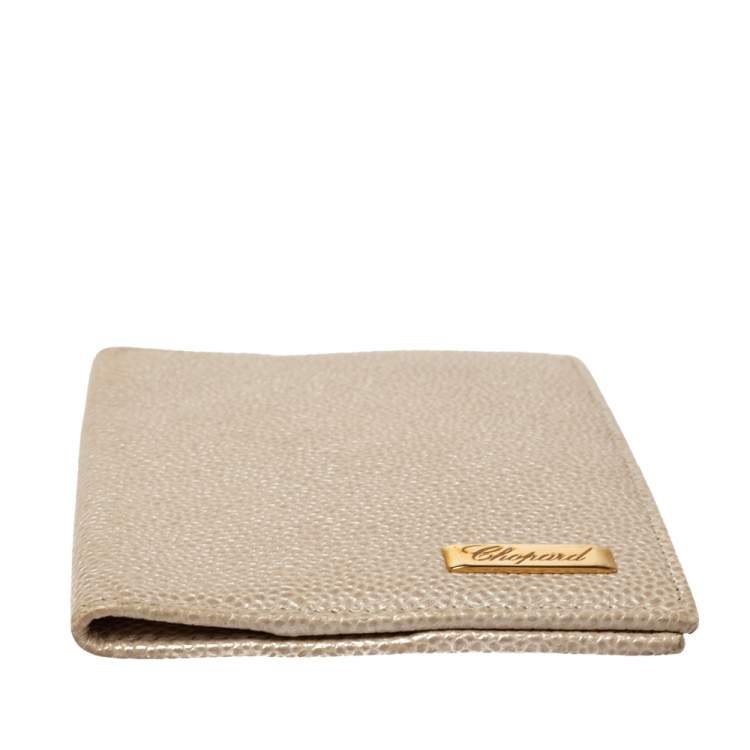 Pre Owned Chopard Beige Textured Leather Passport Holder