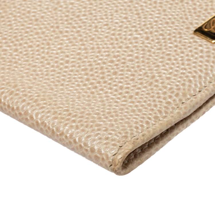 Pre Owned Chopard Beige Textured Leather Passport Holder