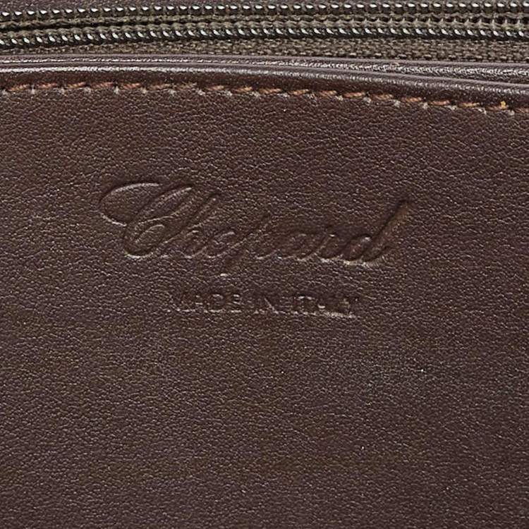 Pre Owned Chopard Brown Quilted Leather Zip Around Wallet