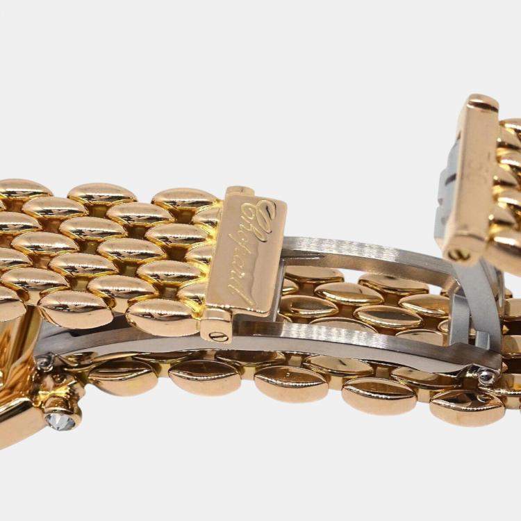 Pre Owned Chopard Gold Diamond 18k Yellow Gold Classics Tonneau 551 Quartz Women's Wristwatch 28 mm