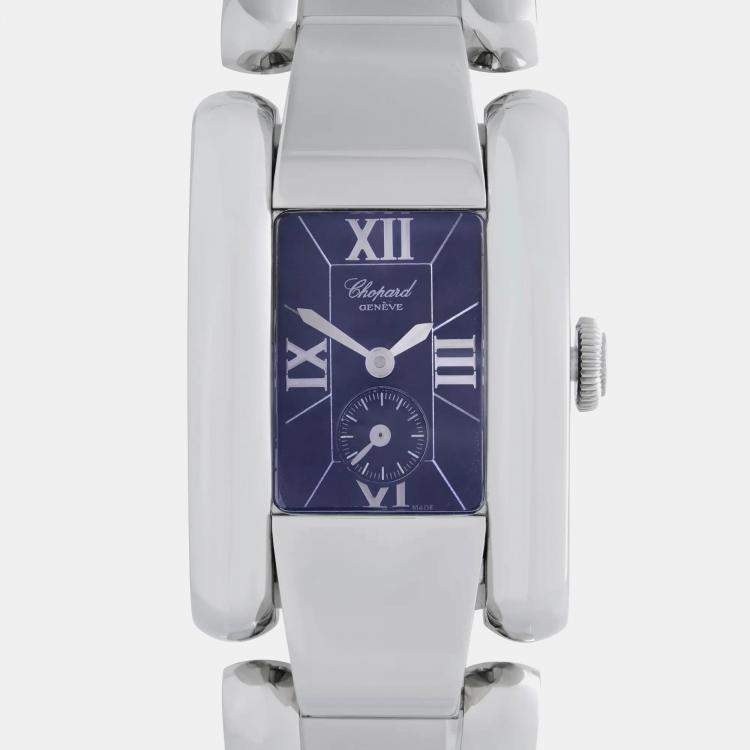 Pre Owned Chopard La Strada Geneve 418380 Stainless Steel Blue Dial Quartz Ladies Watch 24 mm