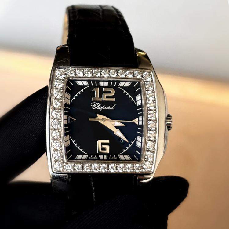 Pre Owned Chopard Customised Diamond Stainless Steel Two O Ten 128464-3006 Quartz Women's Wristwatch 29 mm