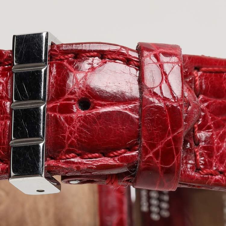 Pre Owned Chopard Red Resin & Stainless Steel Ice Cube Be Mad Women’s Wristwatch 31.5 MM