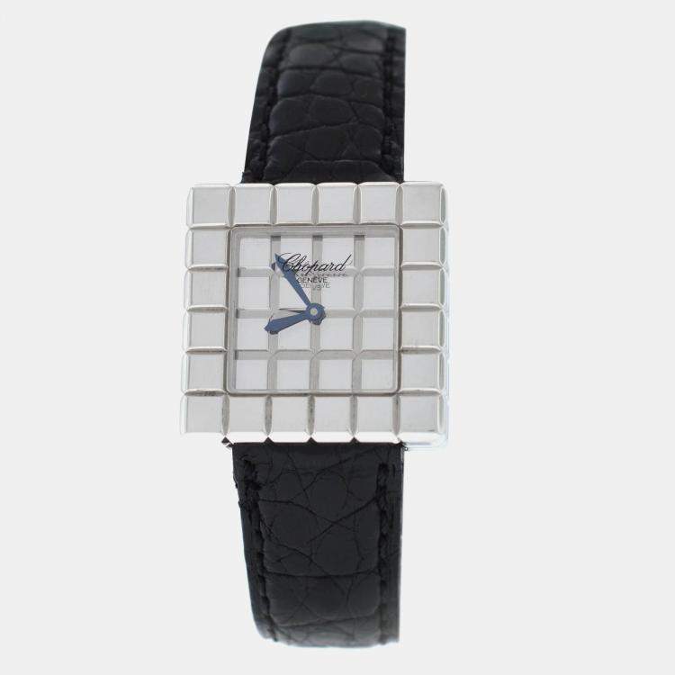 Pre Owned Chopard Ice Cube 127407 Quartz Silver Stainless Steel Women's Wristwatch 25mm