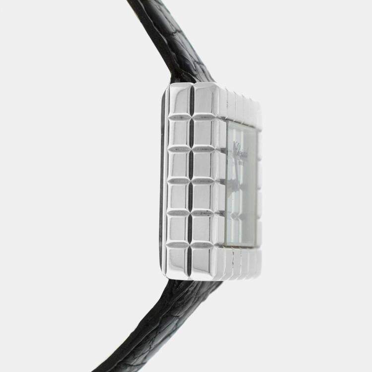 Pre Owned Chopard Ice Cube 127407 Quartz Silver Stainless Steel Women's Wristwatch 25mm