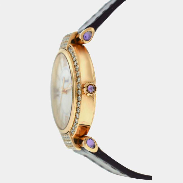 Pre Owned Chopard Imperiale 384238-5003 Quartz MOP 18K Rose Gold Women's Wristwatch 28 mm