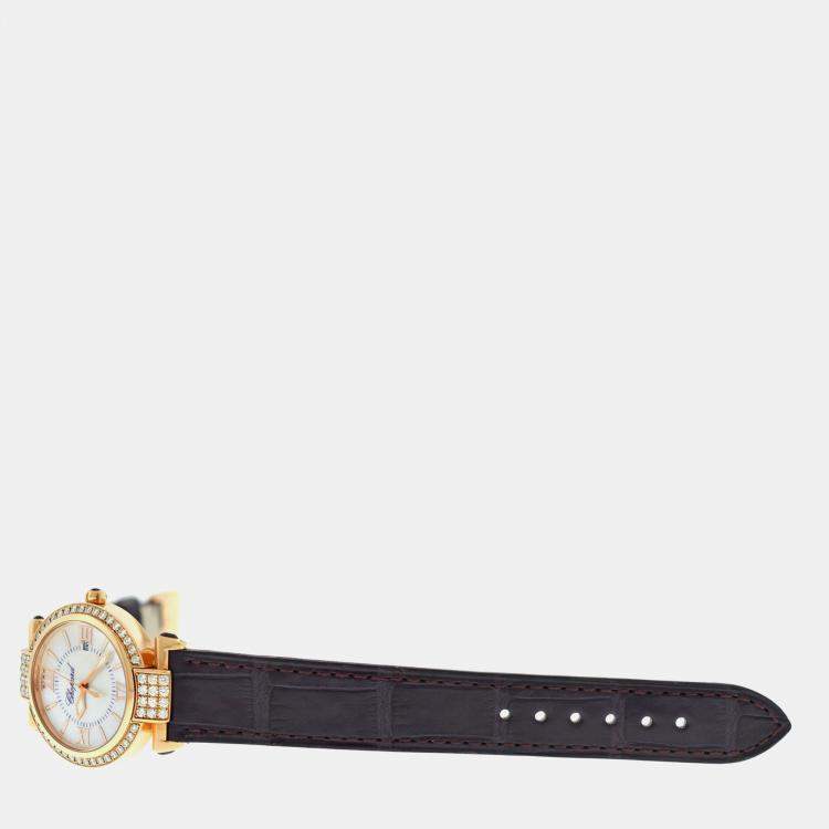 Pre Owned Chopard Imperiale 384238-5003 Quartz MOP 18K Rose Gold Women's Wristwatch 28 mm