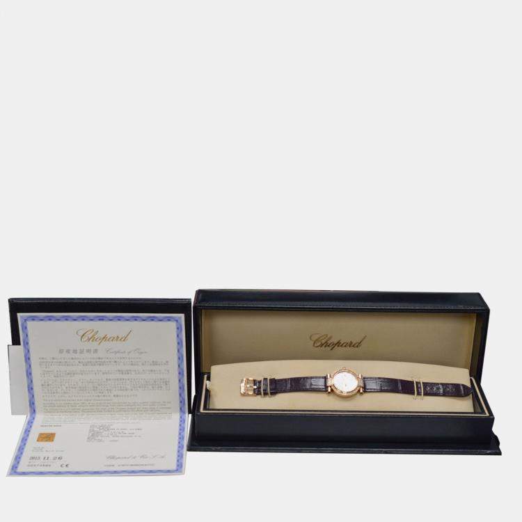 Pre Owned Chopard Imperiale 384238-5003 Quartz MOP 18K Rose Gold Women's Wristwatch 28 mm
