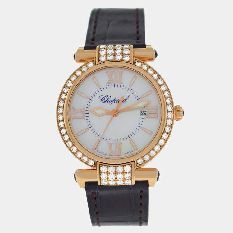 Pre Owned Chopard Imperiale 384238-5003 Quartz MOP 18K Rose Gold Women's Wristwatch 28 mm
