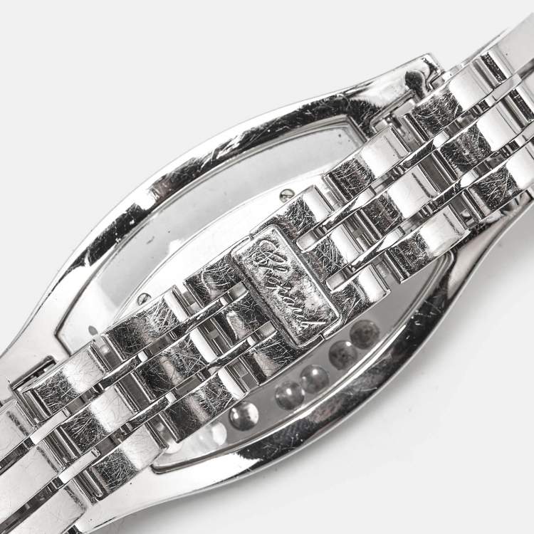 Pre Owned Chopard Mother of Pearl Diamonds 18k White Gold Happy Diamonds 20/9029 Women's Wristwatch 28 mm 